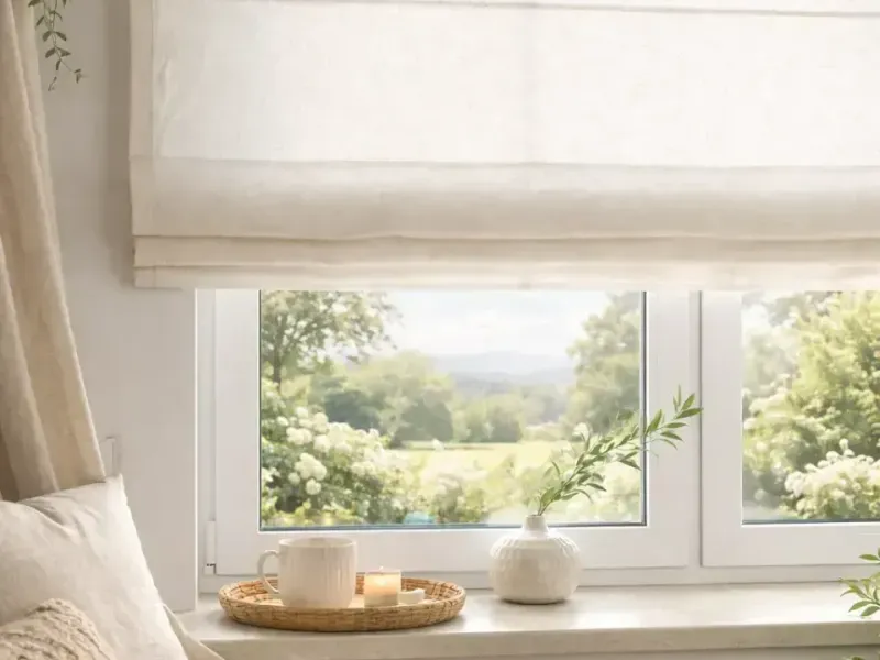 Handgefertigte textile Fensterdekoration